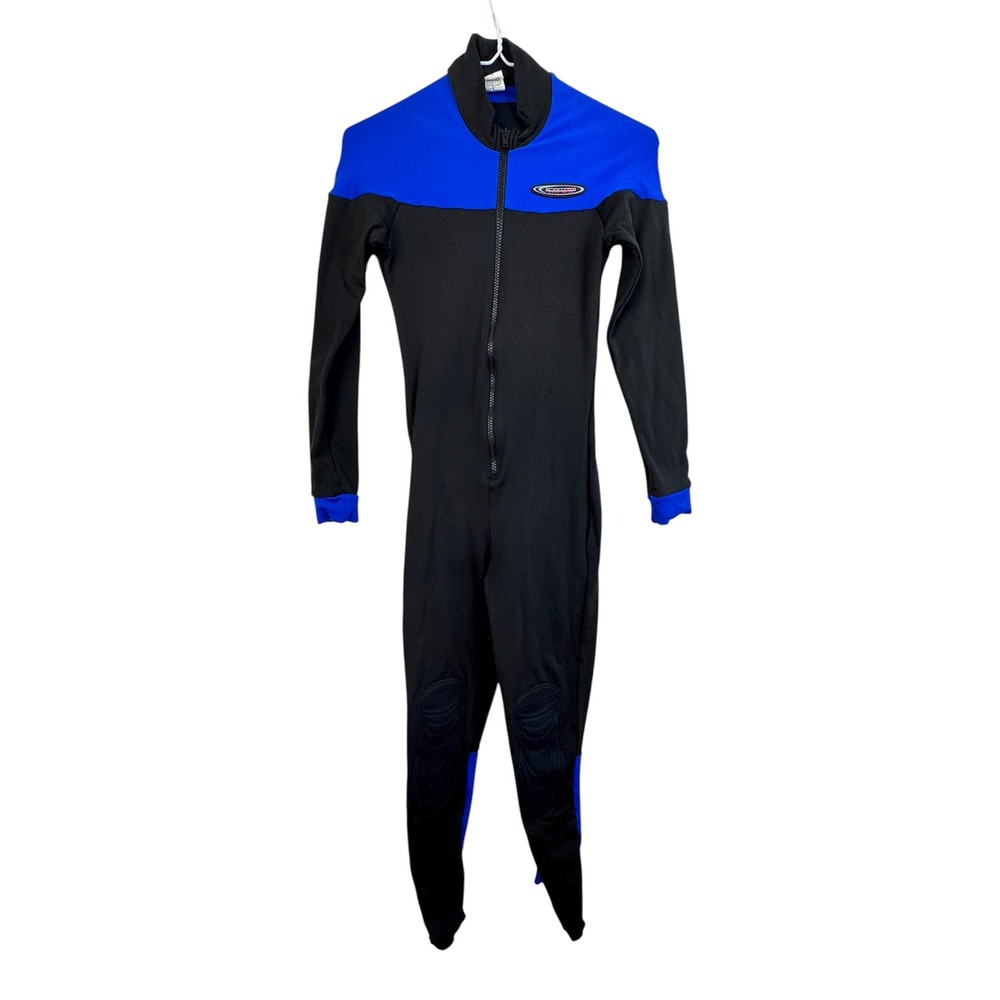 Henderson Aquatics Womens XS Dive Skin Jumpsuit Blue Black Scuba Snorkel Stirrup